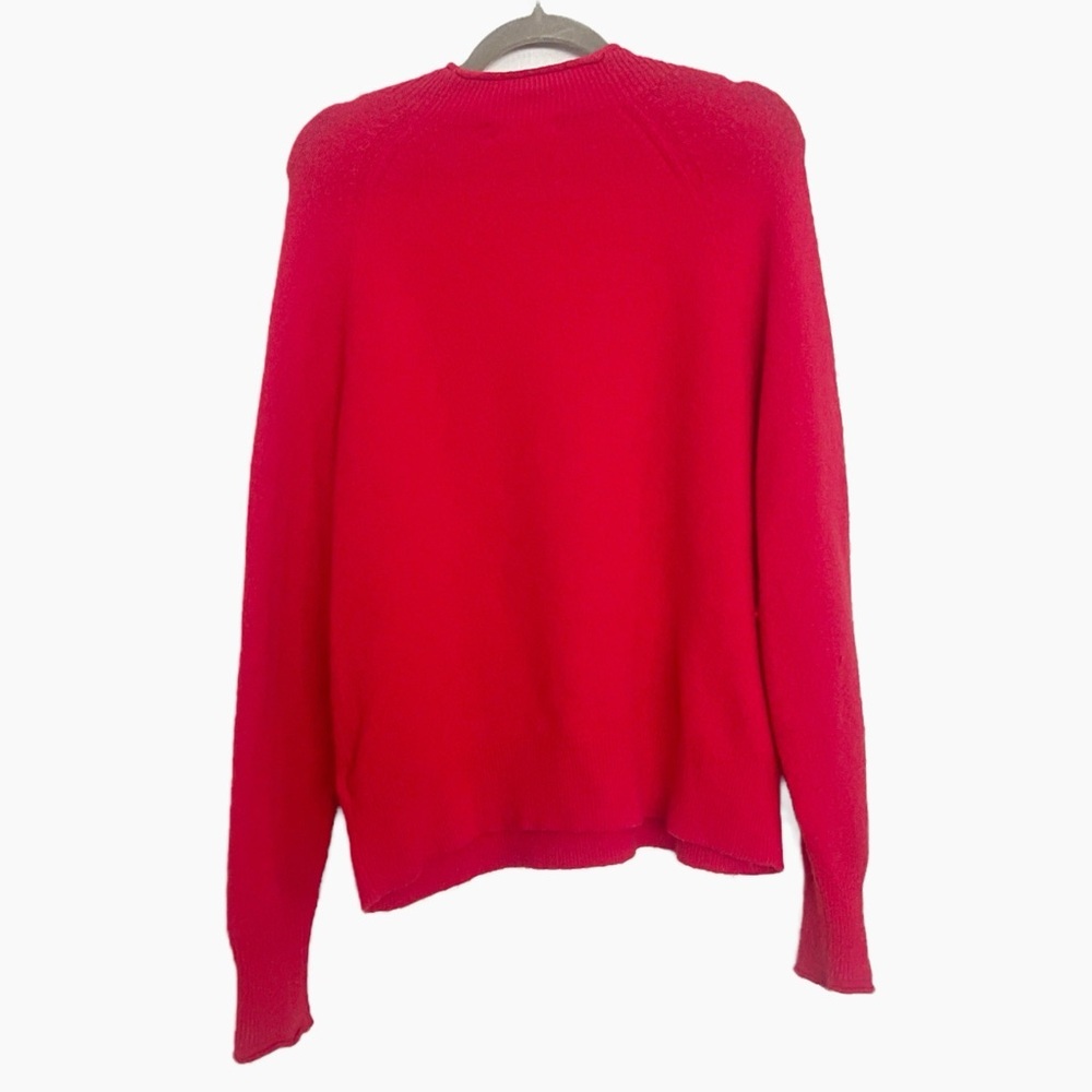 J.Crew Red Merino Alpaca Crewneck Sweater M Cozy Classic - Picture 6 of 6